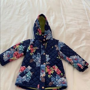 Girls Joules floral quilted coat